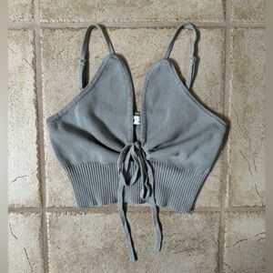 Grey Butterfly Crop Top